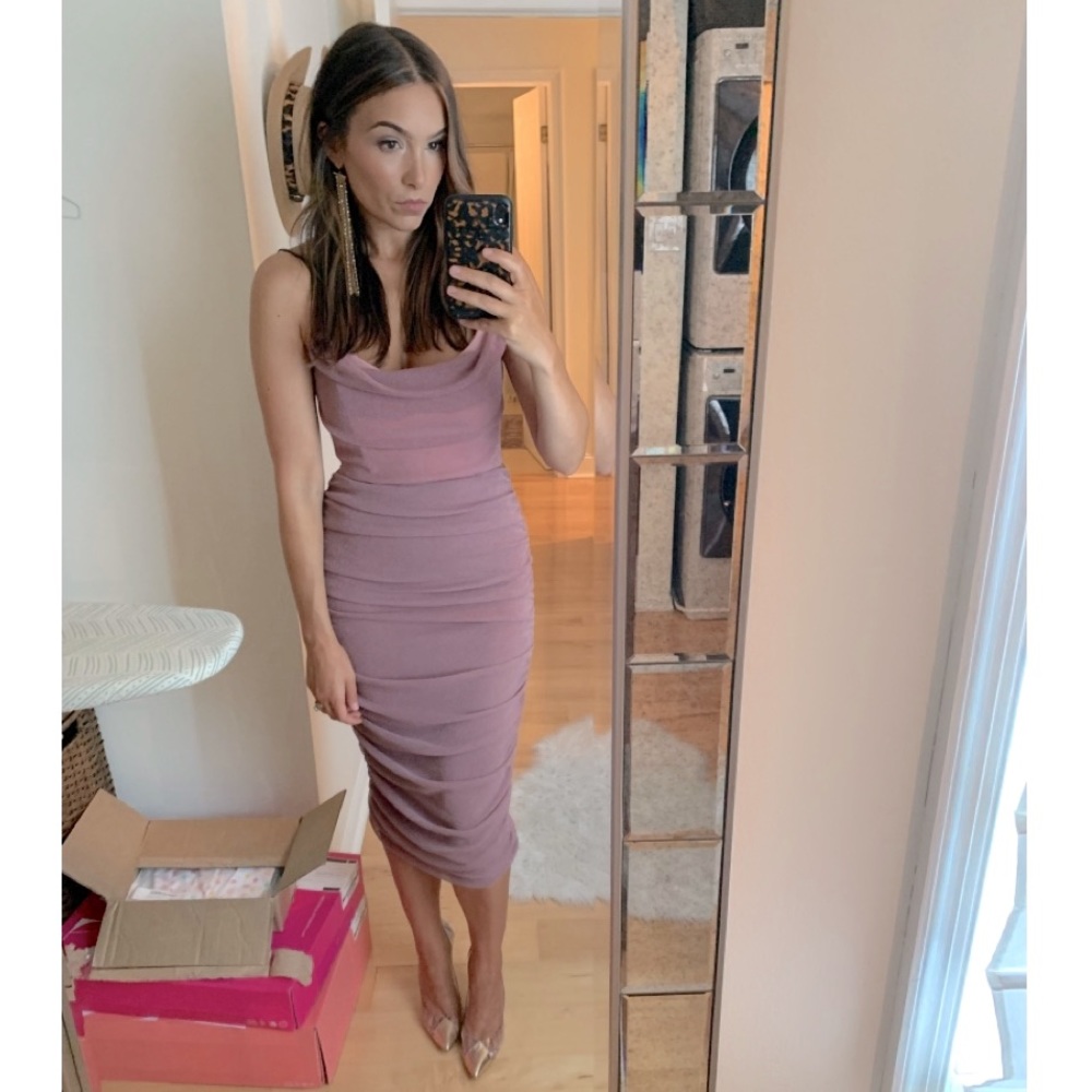 Michael Costello X Revolve India Midi Dress in Blush